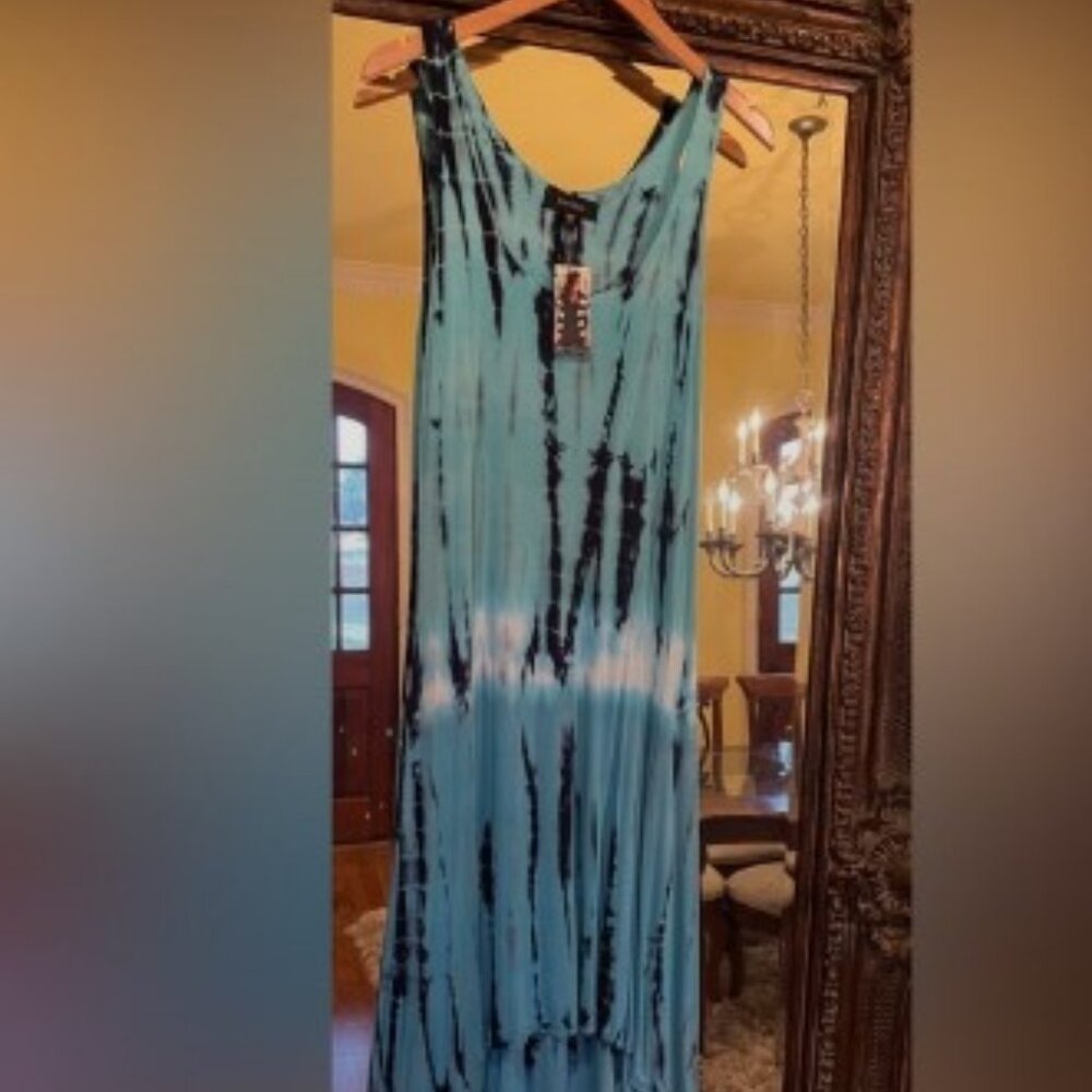 New with tags•Karen Kane•Tie Dye Dress•Turquoise•Sz XL - Picture 2 of 5
